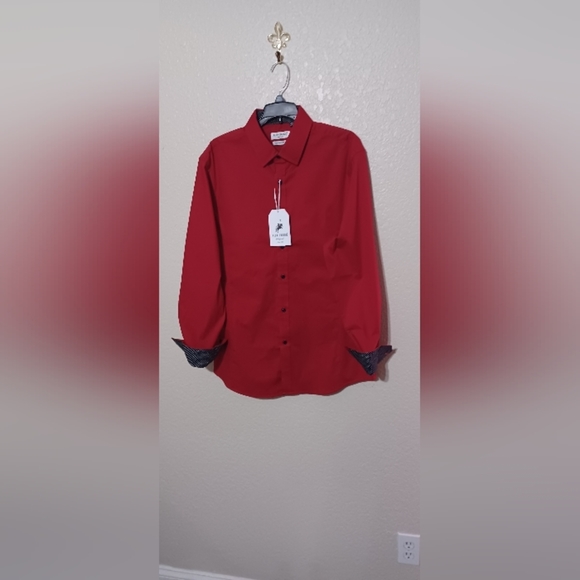 Alex Vando Shirts Mens Red Dress Shirt Button Frontxxl Poshmark
